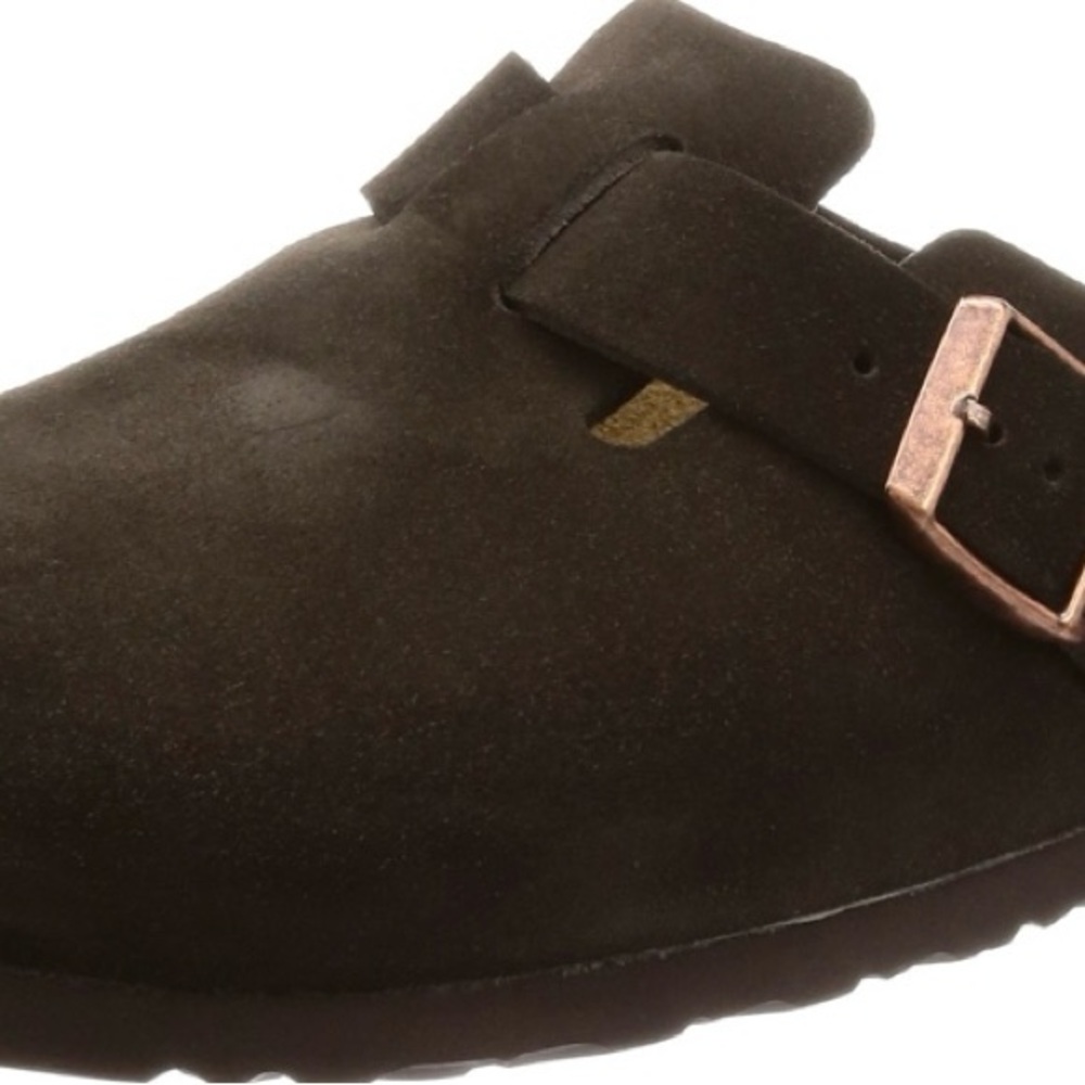 Birkenstock Dark Brown Suede Loafers soft footbed clogs narrow mocha brown